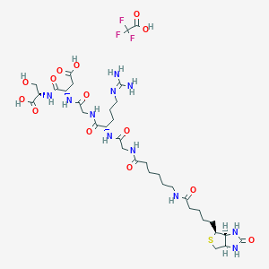 Chemical structure of Biotinyl-εAhx-Gly-Arg-Gly-Asp-Ser-OH