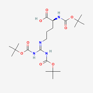 Chemical structure of Boc-Arg(Boc)₂-OH