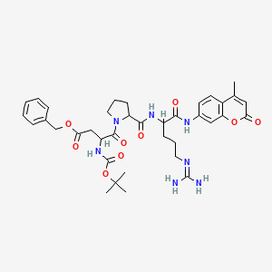 Chemical structure of Boc-Asp(OBzl)-Pro-Arg-AMC · HCl