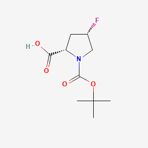 Chemical structure of Boc-cis-4-fluoro-Pro-OH