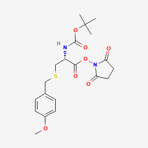 Chemical structure of Boc-Cys(Mob)-OSu