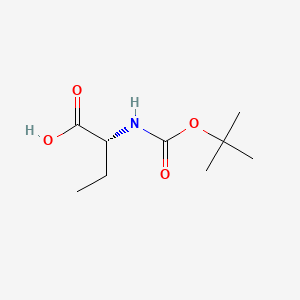 Chemical structure of Boc-D-Abu-OH