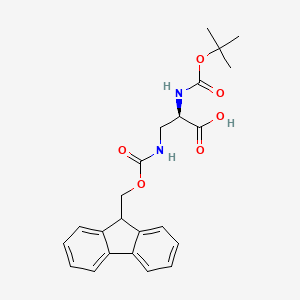 Chemical structure of Boc-D-Dap(Fmoc)-OH