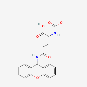 Chemical structure of Boc-D-Gln(Xan)-OH
