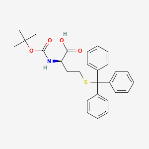 Chemical structure of Boc-D-Homocys(Trt)-OH