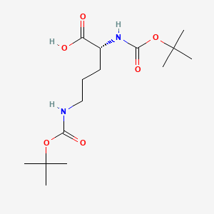 Chemical structure of Boc-D-Orn(Boc)-OH