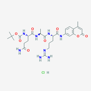 Chemical structure of Boc-Gln-Ala-Arg-AMC · HCl