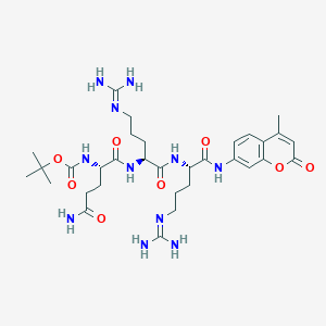 Chemical structure of Boc-Gln-Arg-Arg-AMC