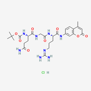 Chemical structure of Boc-Gln-Gly-Arg-AMC · HCl