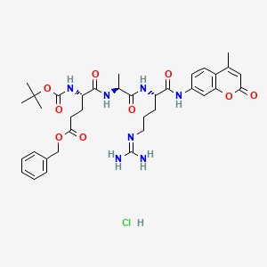 Chemical structure of Boc-Glu(OBzl)-Ala-Arg-AMC · HCl