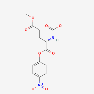 Chemical structure of Boc-Glu(OMe)-ONp
