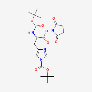 Chemical structure of Boc-His(1-Boc)-OSu