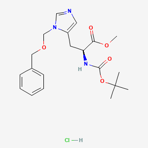 Chemical structure of Boc-his(3-bom)-ome hcl