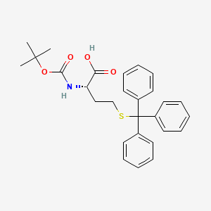 Chemical structure of Boc-Homocys(Trt)-OH