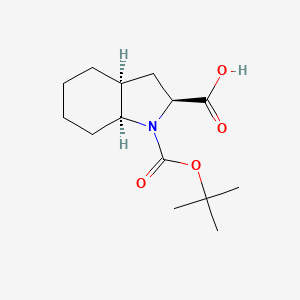 Chemical structure of Boc-L-octahydroindole-2-carboxylic acid