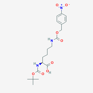Chemical structure of Boc-Lys(4-nitro-Z)-OH
