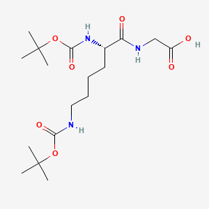 Chemical structure of Boc-Lys(Boc)-Gly-OH