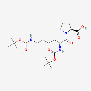 Chemical structure of Boc-Lys(Boc)-Pro-OH