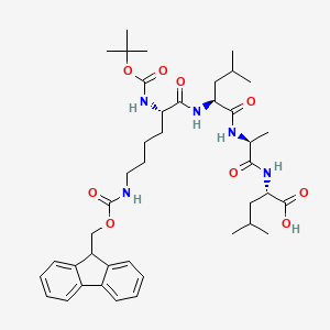 Chemical structure of Boc-Lys(Fmoc)-Leu-Ala-Leu-OH