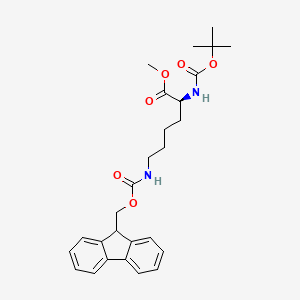 Chemical structure of Boc-Lys(Fmoc)-OMe