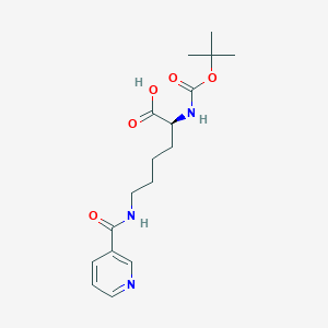 Chemical structure of Boc-Lys(nicotinoyl)-OH