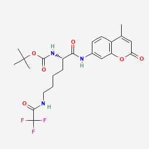 Chemical structure of Boc-Lys(Tfa)-AMC