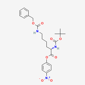 Chemical structure of Boc-Lys(Z)-ONp