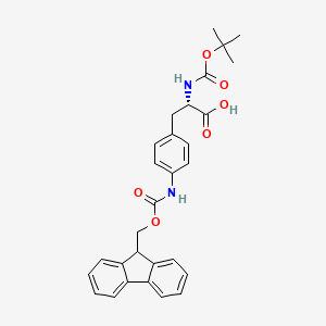 Chemical structure of Boc-p-amino-Phe(Fmoc)-OH