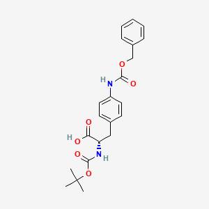 Chemical structure of Boc-phe(4-nhz)-OH