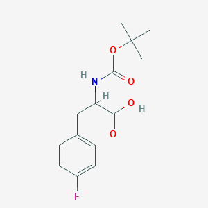 Chemical structure of Boc-p-fluoro-DL-Phe-OH