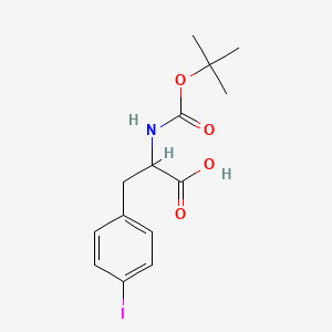 Chemical structure of Boc-p-iodo-DL-Phe-OH