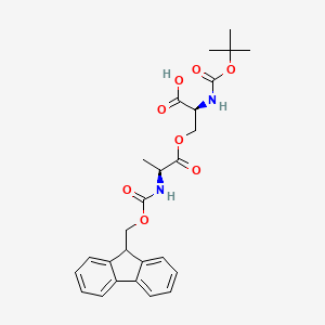 Chemical structure of Boc-Ser(Ala-Fmoc)-OH
