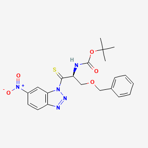 Chemical structure of Boc-Thionoser(Bzl)-1-(6-nitro)benzotriazolide