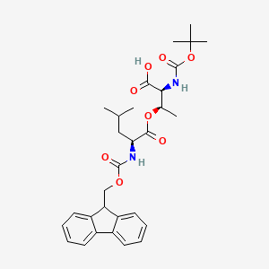 Chemical structure of Boc-Thr(Leu-Fmoc)-OH