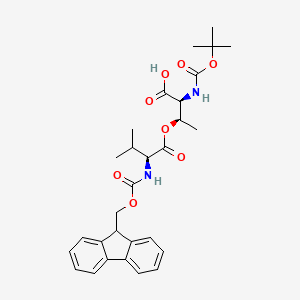 Chemical structure of Boc-Thr(Val-Fmoc)-OH