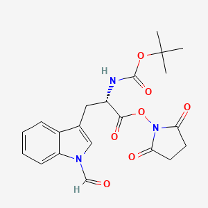 Chemical structure of Boc-Trp(For)-OSu