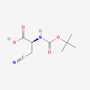 Chemical structure of Boc-β-cyano-Ala-OH