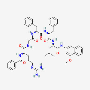 Chemical structure of Bz-Arg-Gly-Phe-Phe-Leu-4MβNA