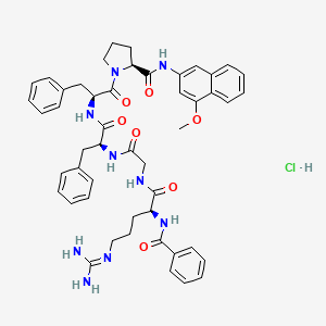 Chemical structure of Bz-Arg-Gly-Phe-Phe-Pro-4MβNA · HCl