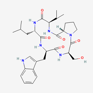Chemical structure of Cyclo(-D-Ser-Pro-D-Val-Leu-D-Trp)