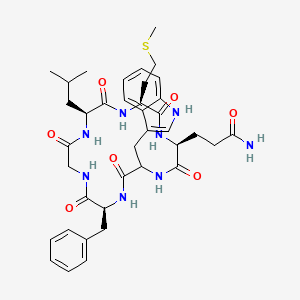 Chemical structure of Cyclo(Gln-Trp-Phe-Gly-Leu-Met)