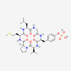 Chemical structure of Cyclo(-Gly-Tyr(PO₃H₂)-Val-Pro-Met-Leu)