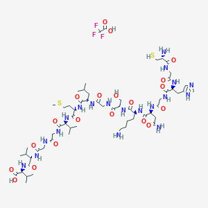 Chemical structure of Cys-Gly-His-Gly-Asn-Lys-Ser-Amyloid β-Protein (33-40)