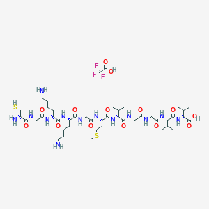 Chemical structure of Cys-Gly-Lys-Lys-Gly-Amyloid β-Protein (35-40)