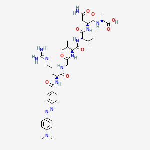Chemical structure of DABCYL-Arg-Gly-Val-Val-Asn-Ala-OH