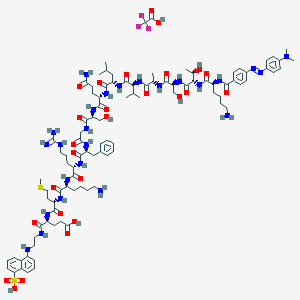 Chemical structure of DABCYL-Lys-HCoV-SARS Replicase Polyprotein 1ab (3235-3246)-Glu-EDANS
