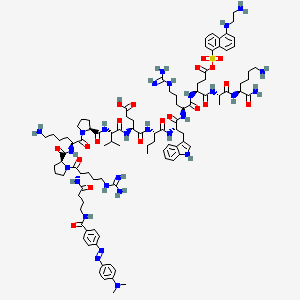 Chemical structure of DABCYL-γ-Abu-Arg-Pro-Lys-Pro-Val-Glu-Nva-Trp-Arg-Glu(EDANS)-Ala-Lys-NH₂