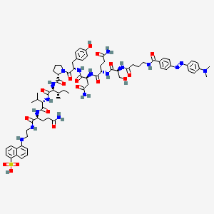 Chemical structure of DABCYL-γ-Abu-Ser-Gln-Asn-Tyr-Pro-Ile-Val-Gln-EDANS