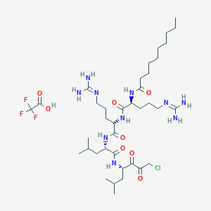 Chemical structure of Decanoyl-Arg-Arg-Leu-Leu-chloromethylketone