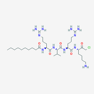Chemical structure of Decanoyl-Arg-Val-Arg-Lys-chloromethylketone